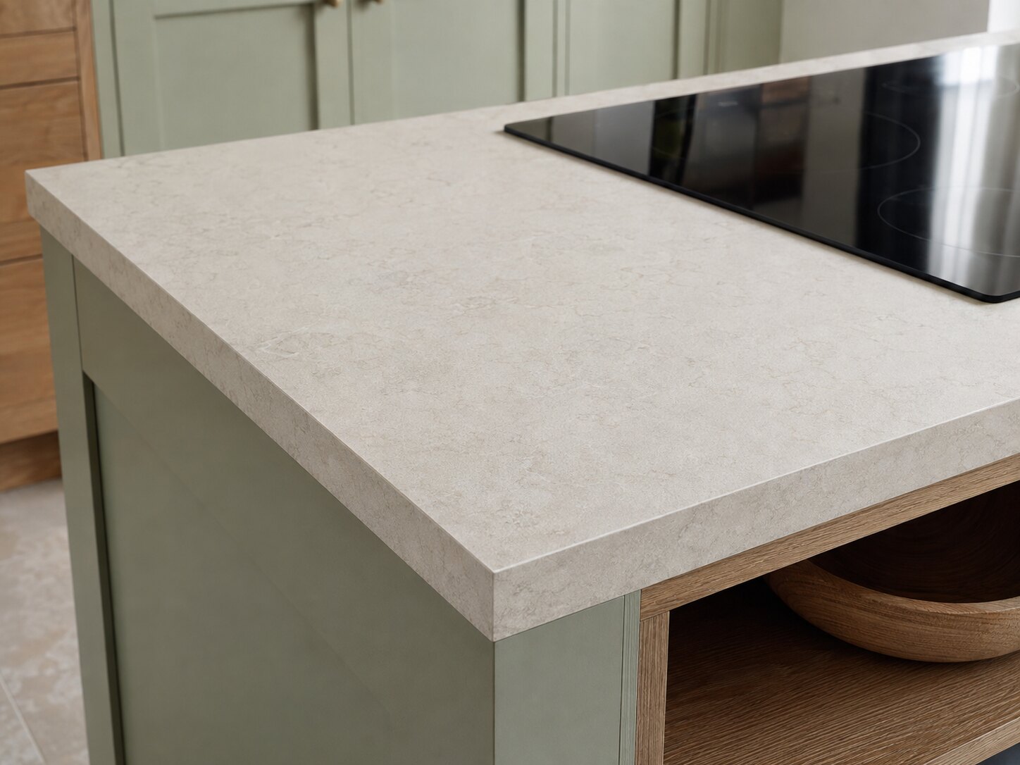 Pale kitchen worktop detail inspiration